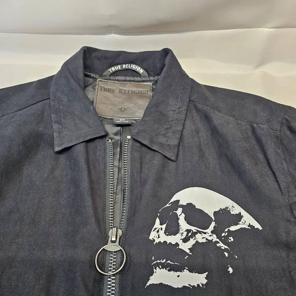 True Religion Suede Drawstring Adjustable Length  Jacket Men‎ Size Small